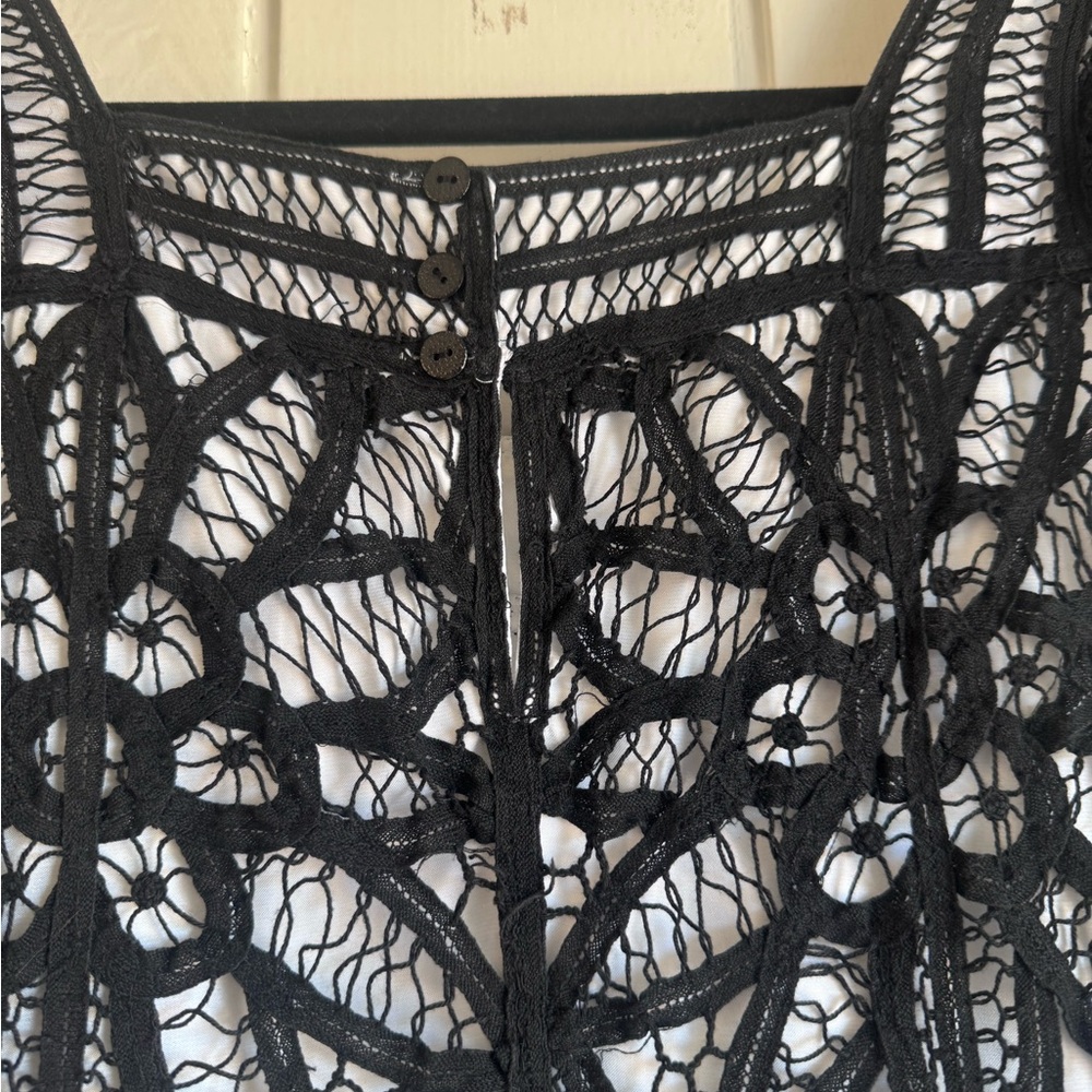Vintage Betsey Johnson Black and White Lace Mini Dress - Picture 5 of 5